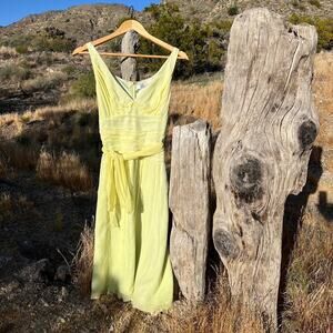 WD NY Women's 12 Dress Butter Yellow Silk Exquisite Summer Vintage
